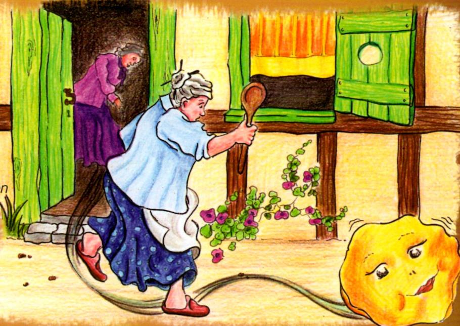 Der Pfannkuchen springt aus der Pfanne